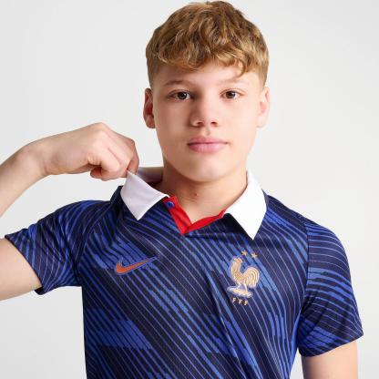 Big Kids' Nike France 26 Stadium Home Dri-FIT Replica Soccer Jersey - Game Royal/Metallic Copper