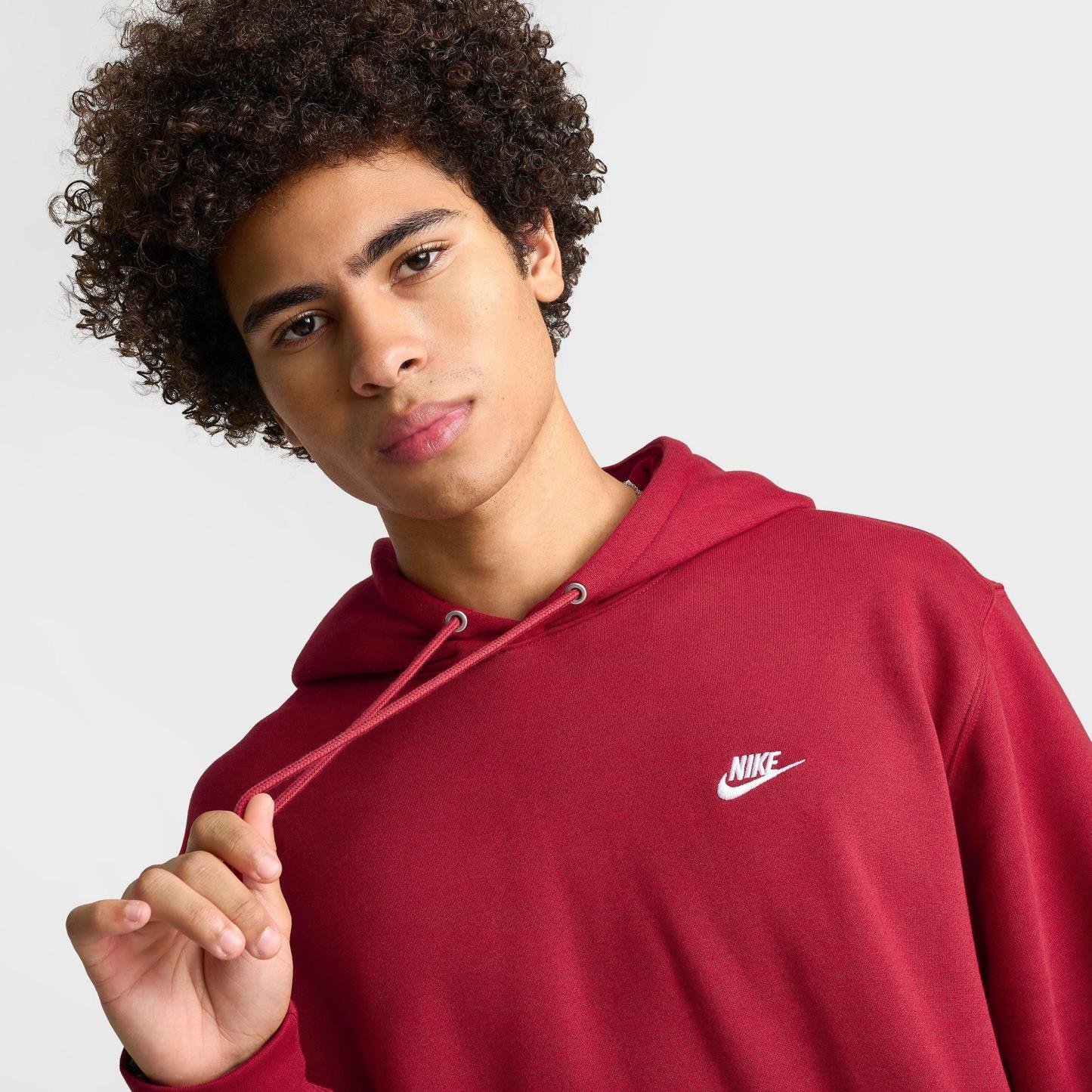 Men's Nithtke Club Fleece Premium Embroidered Pullover Hoodie - Part 1 - Tough Red/Tough Red/White