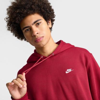 Men's Nithtke Club Fleece Premium Embroidered Pullover Hoodie - Part 1 - Tough Red/Tough Red/White