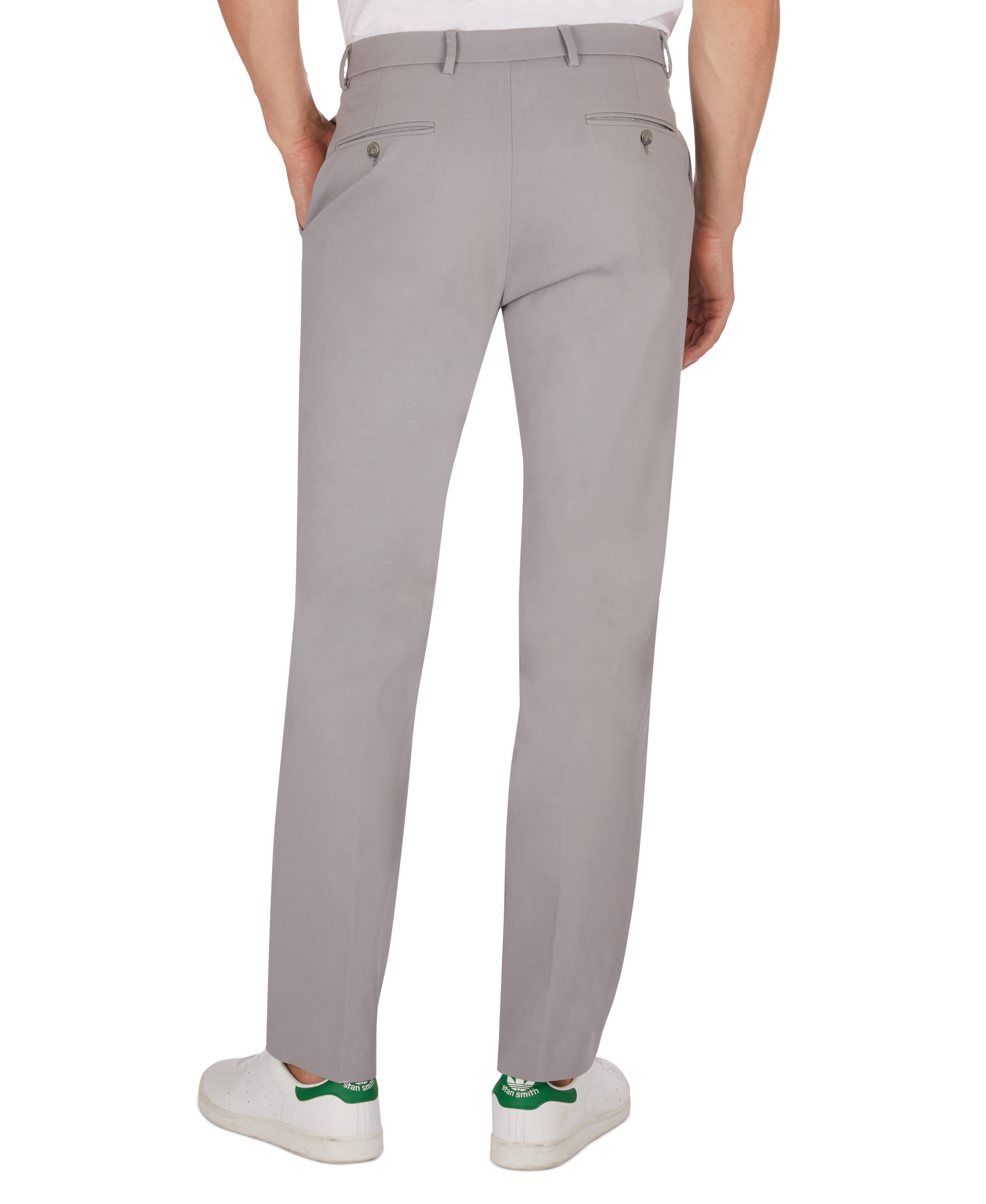 Tommy Hilfiger Men's Modern-Fit TH Flex Stretch Solid Performance Pants - Light Grey