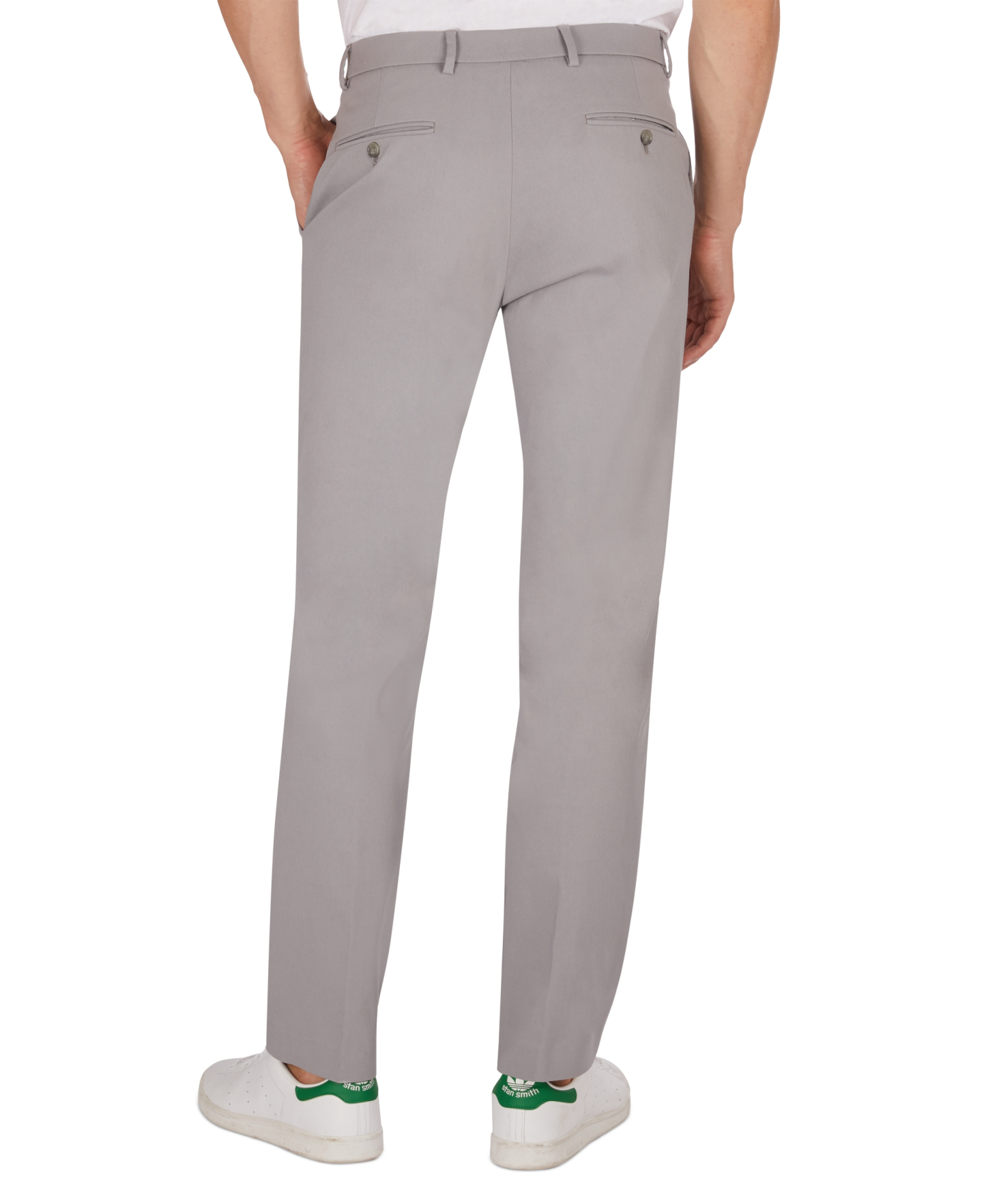Tommy Hilfiger Men's Modern-Fit TH Flex Stretch Solid Performance Pants - Light Grey