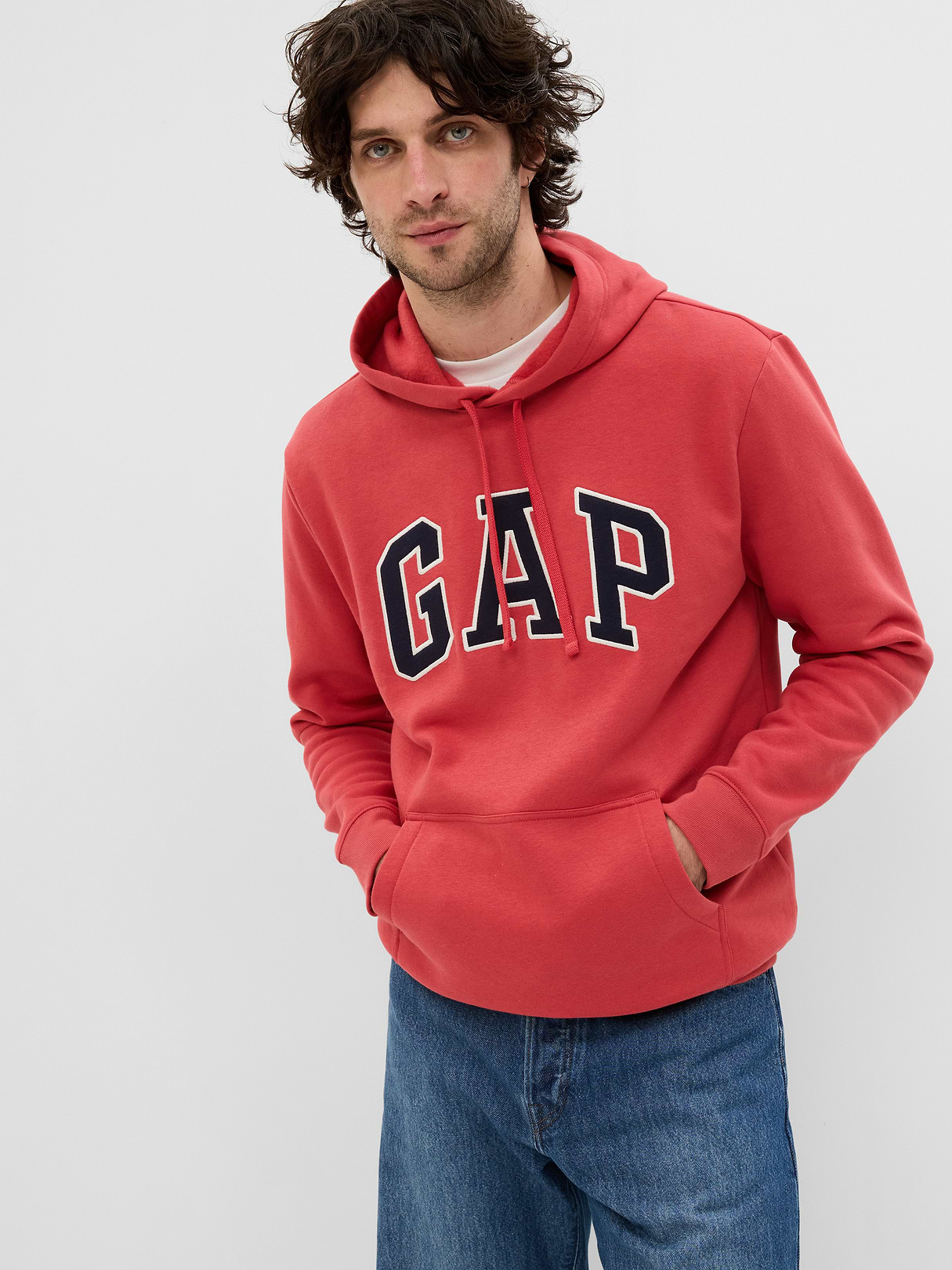 Adult VintageSoft Arch Logo Hoodie - faded red