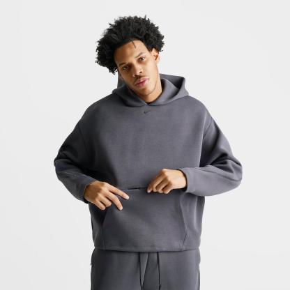Men's Nike Tech Ergo Fleece Pullover Hoodie - Anthracite/Black