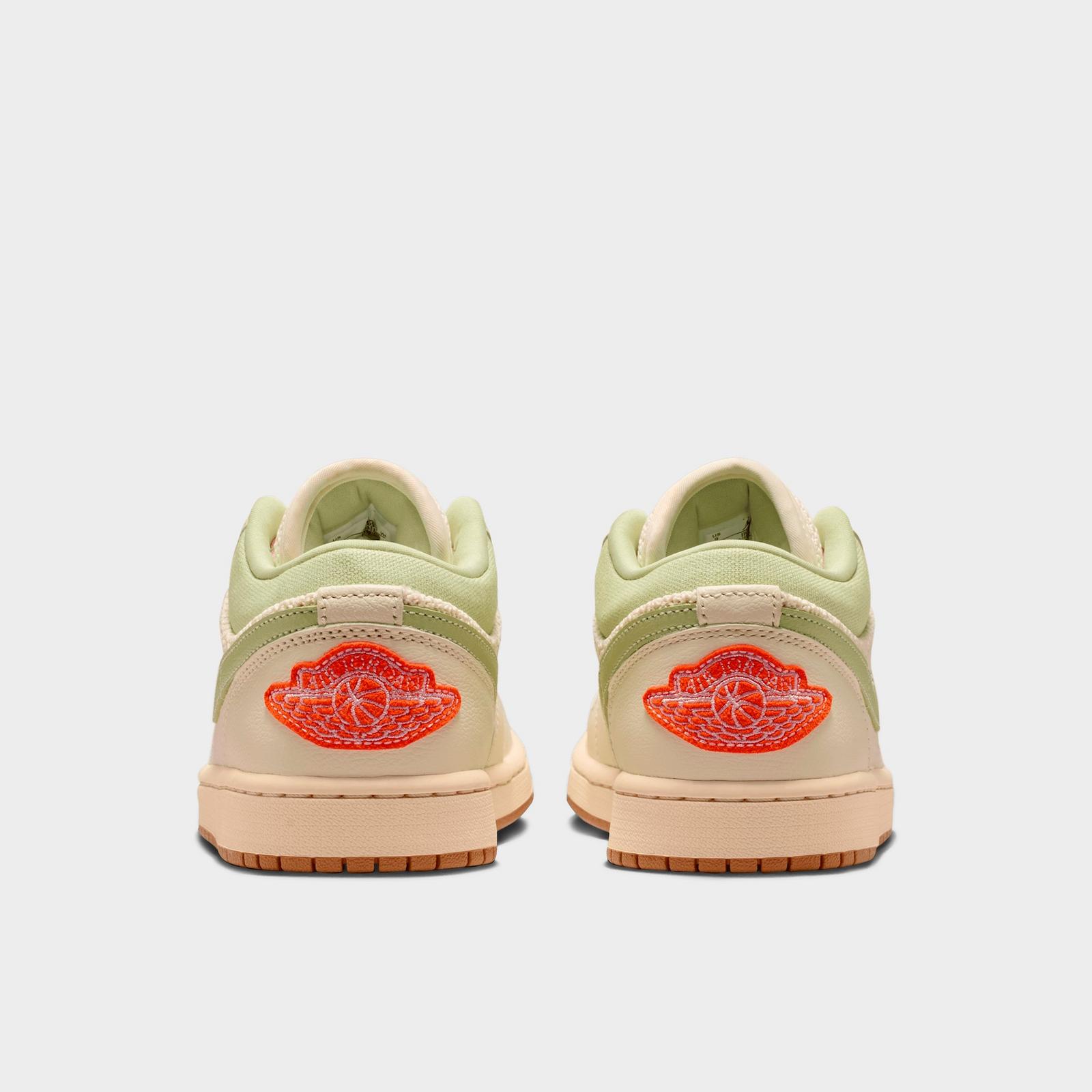 Women's Air Jordan 1 Low SE Casual Shoes - Sail/Olive Aura/Pearl White/Iced Carmine - view 4