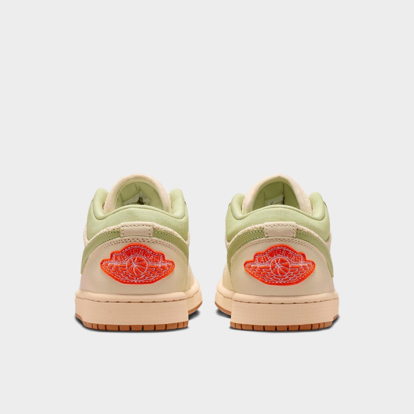 Women's Air Jordan 1 Low SE Casual Shoes - Sail/Olive Aura/Pearl White/Iced Carmine - view 4