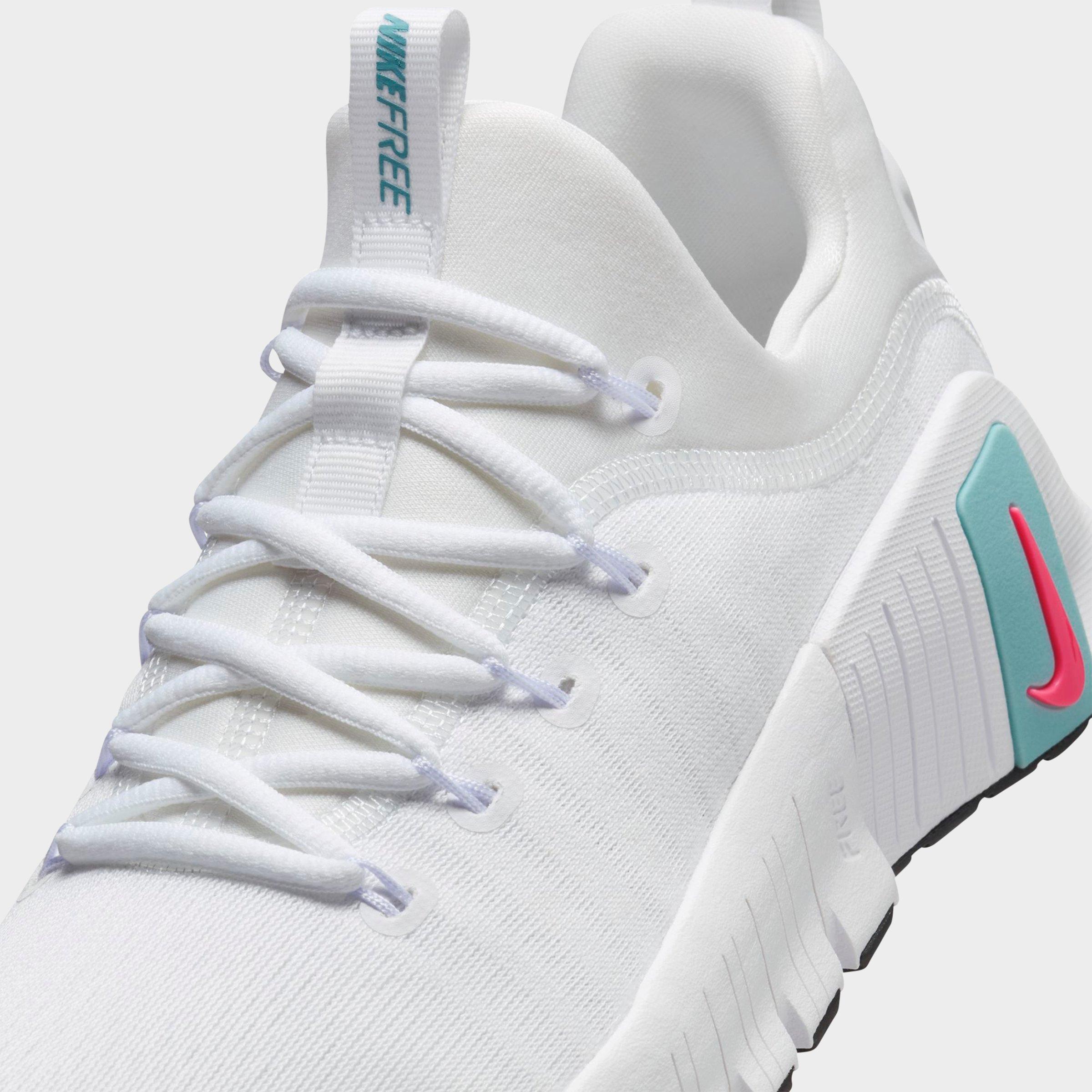 Women's Nithtke Free Metcon 6 Training Shoes - White/Hot Punch/Denim Turquoise/Black - Detail shot