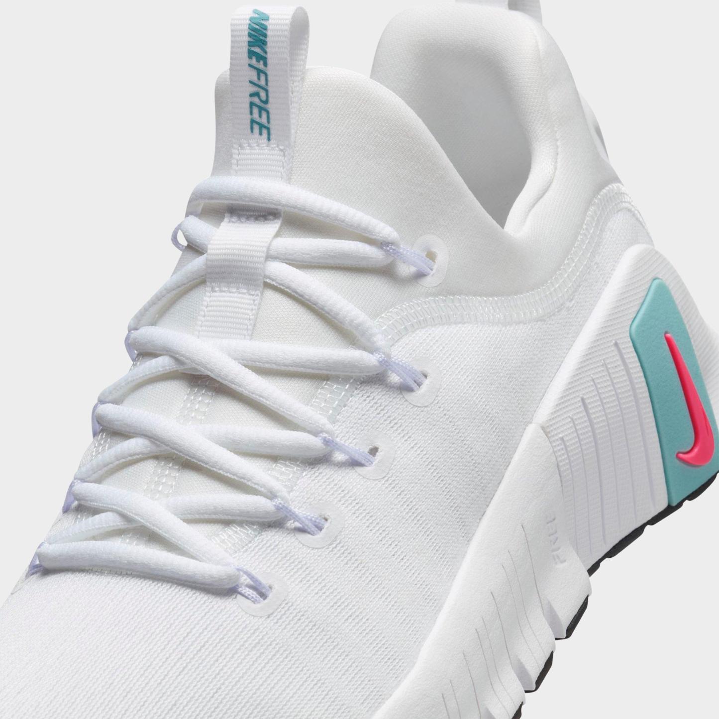 Women's Nithtke Free Metcon 6 Training Shoes - White/Hot Punch/Denim Turquoise/Black - Detail shot
