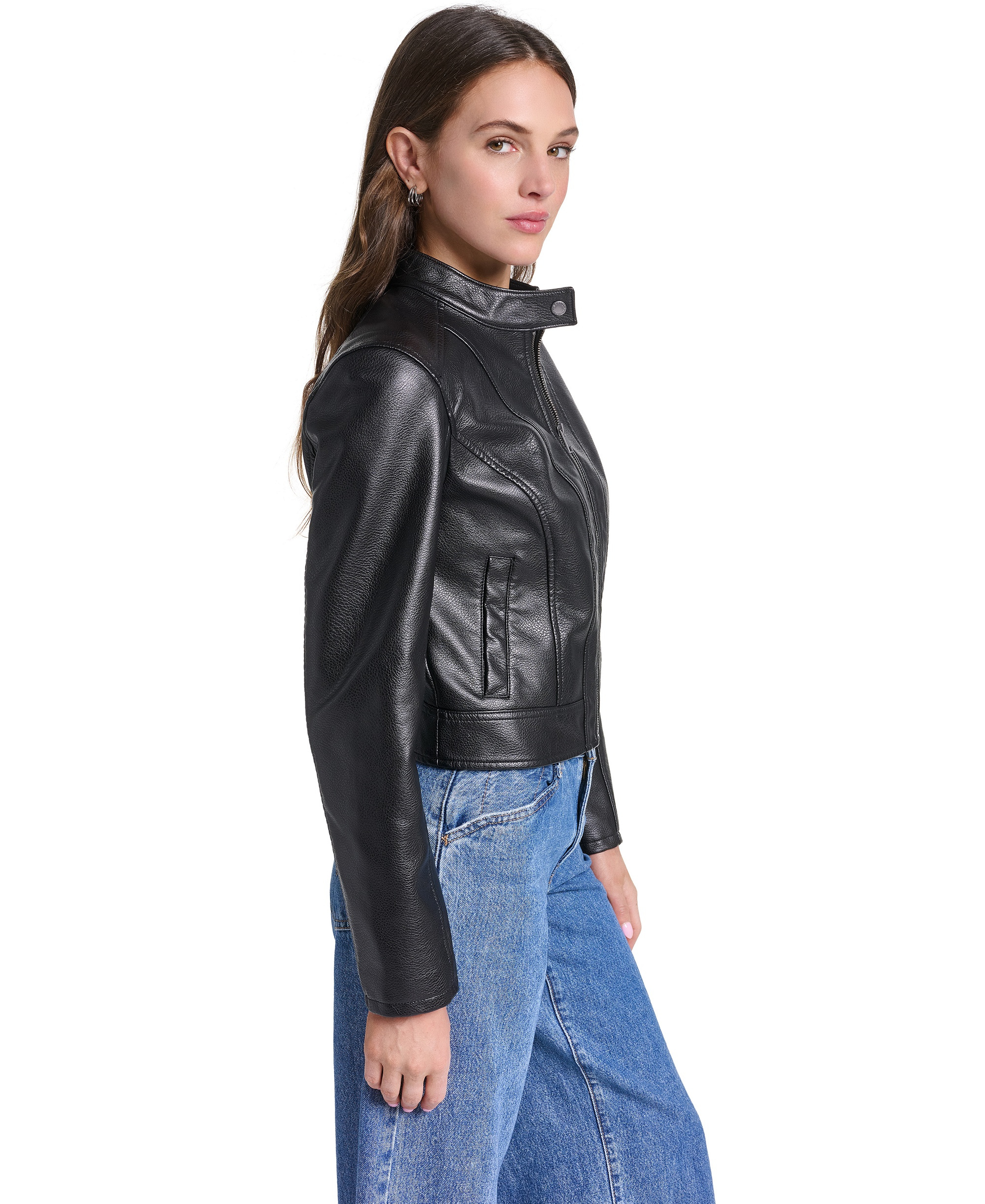 Levi's Women's Faux Leather Racer Jacket - Blk Black