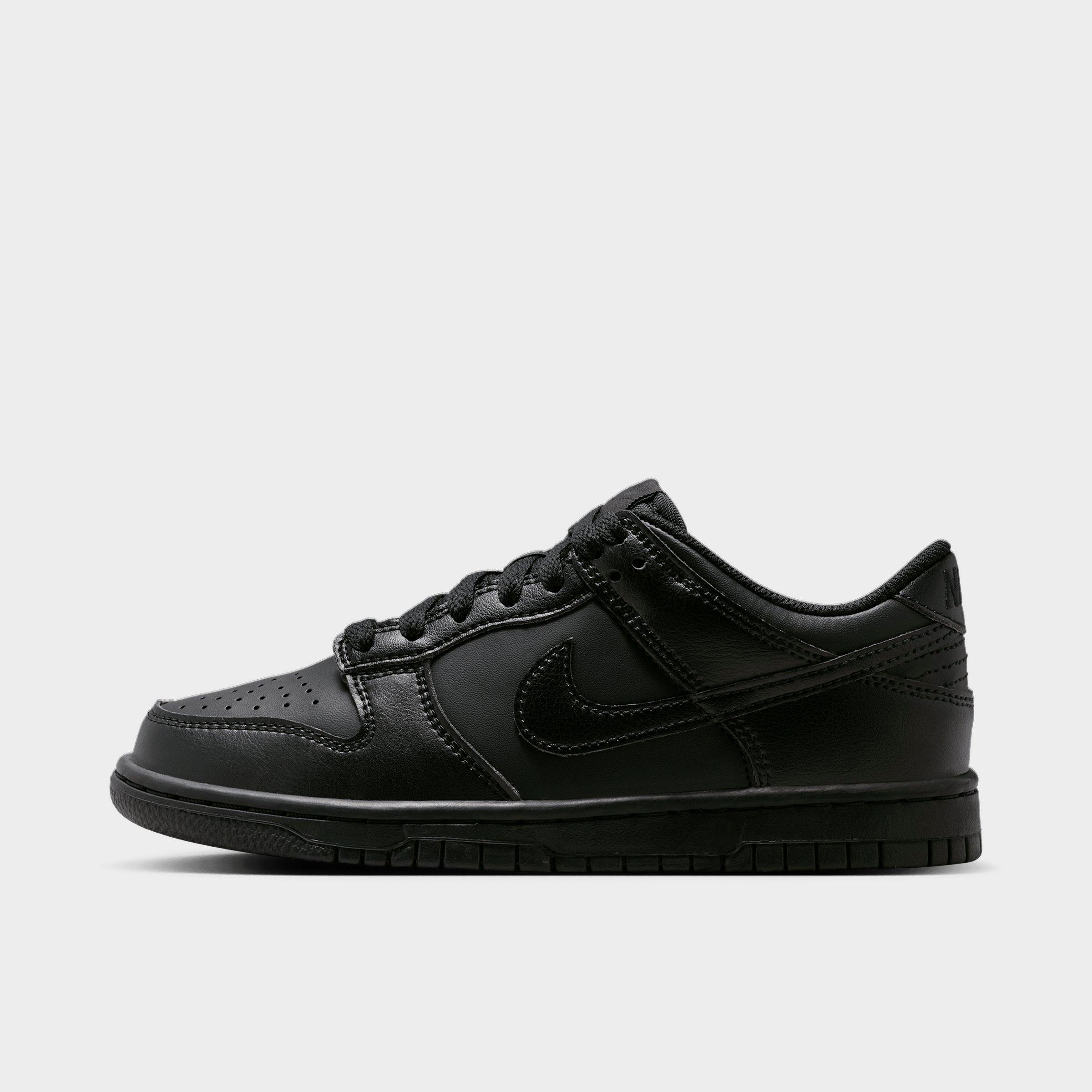 Big Kids' Nithtke Dunk Low Casual Shoes - Part 1 - Black - Left shoe facing left. Outside of the shoe.