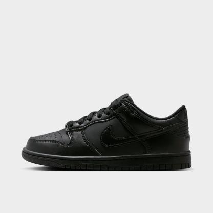 Big Kids' Nithtke Dunk Low Casual Shoes - Part 1 - Black - Left shoe facing left. Outside of the shoe.