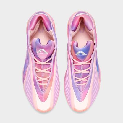 Men's adidas Anthony Edwards 2 Basketball Shoes - Haze Coral/Bliss Lilac/Zero Metallic - Top view