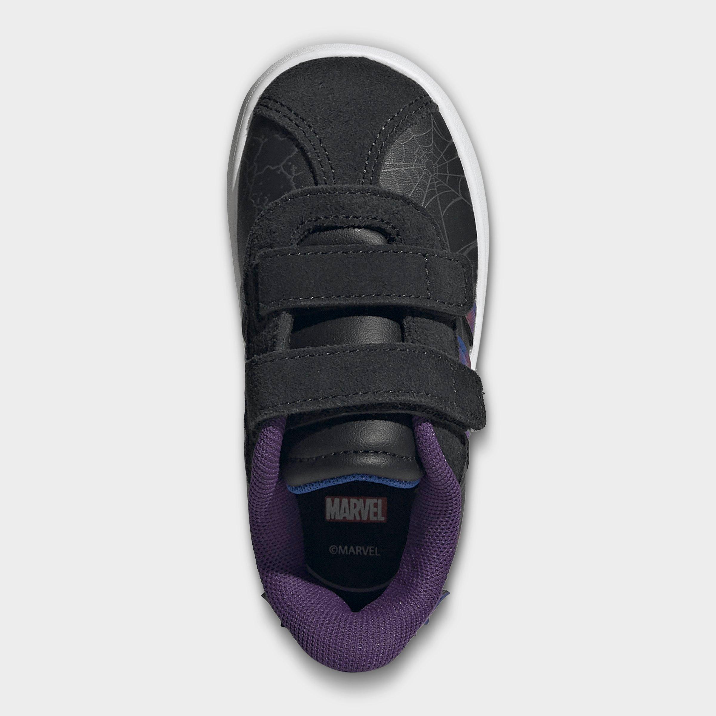 Kids' Toddler adidas VL Court 3.0 Hook-And-Loop Casual Shoes - Core Black/Royal Blue/Violet - Top view