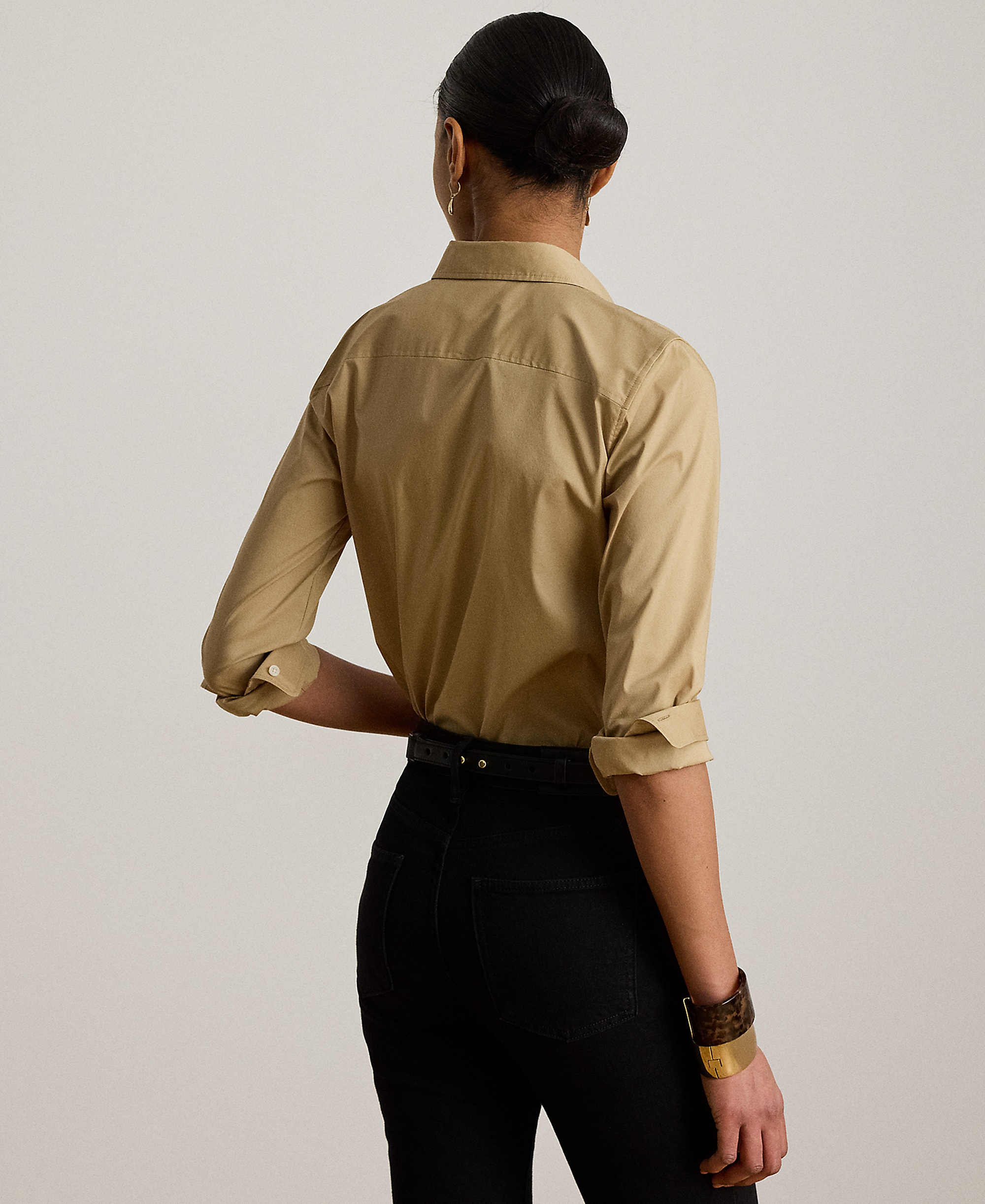 Lauren Ralph Lauren Women's Classic Fit Long-Sleeve Shirt - Birch Tan