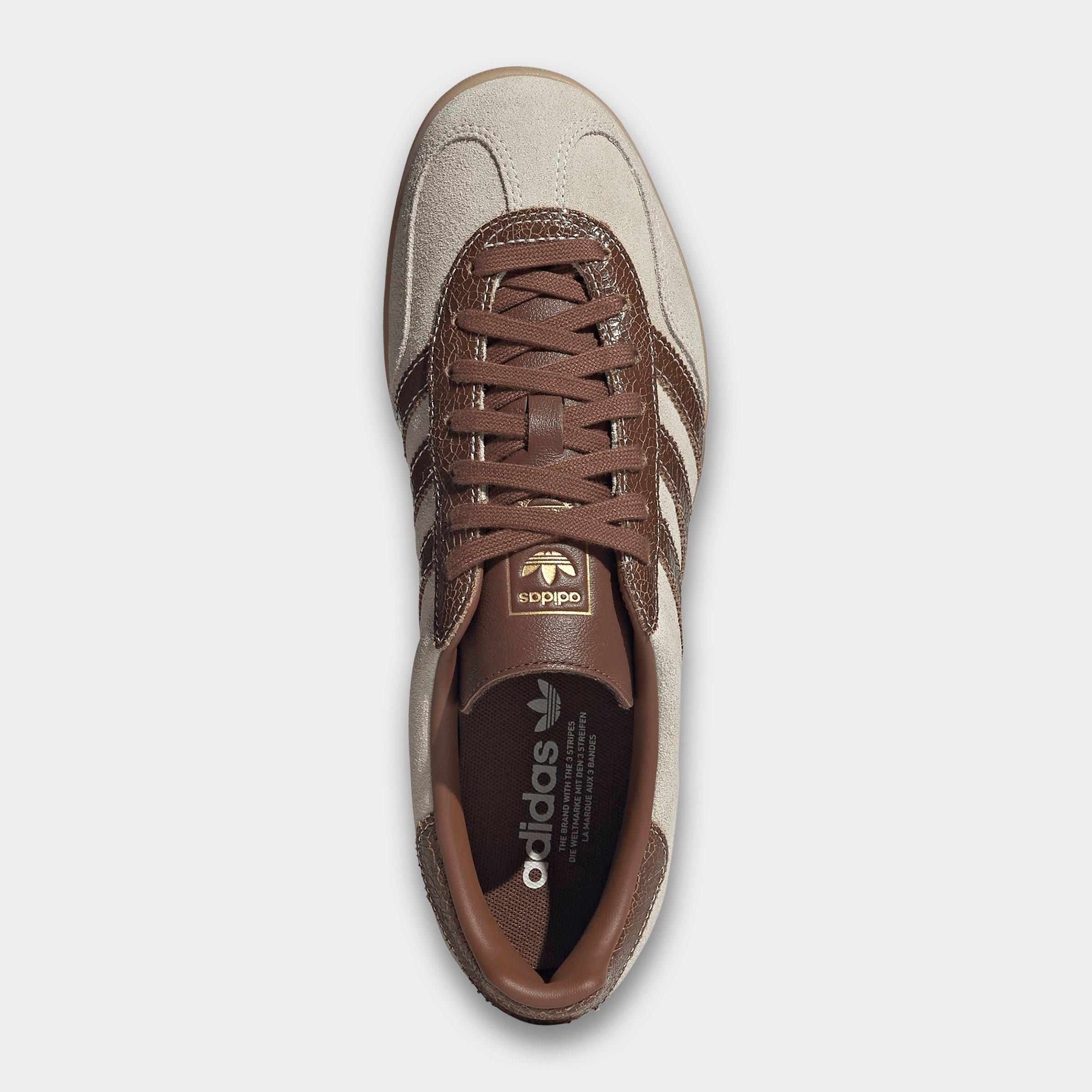 Men's adidas Originals Gazelle Indoor Casual Shoes - Off White/Preloved Brown/Gum - Top view