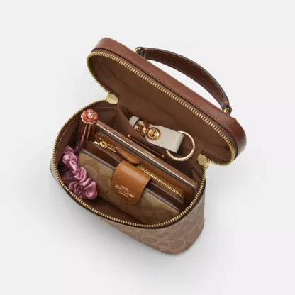 Rainer Crossbody Bag 18 In Signature Canvas - Gold/Tan/Brown - view 5