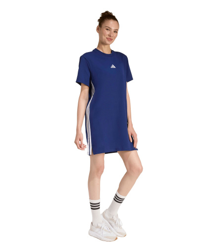 adidas Women's 3-Stripes Crewneck T-Shirt Dress - Dark Blue/White