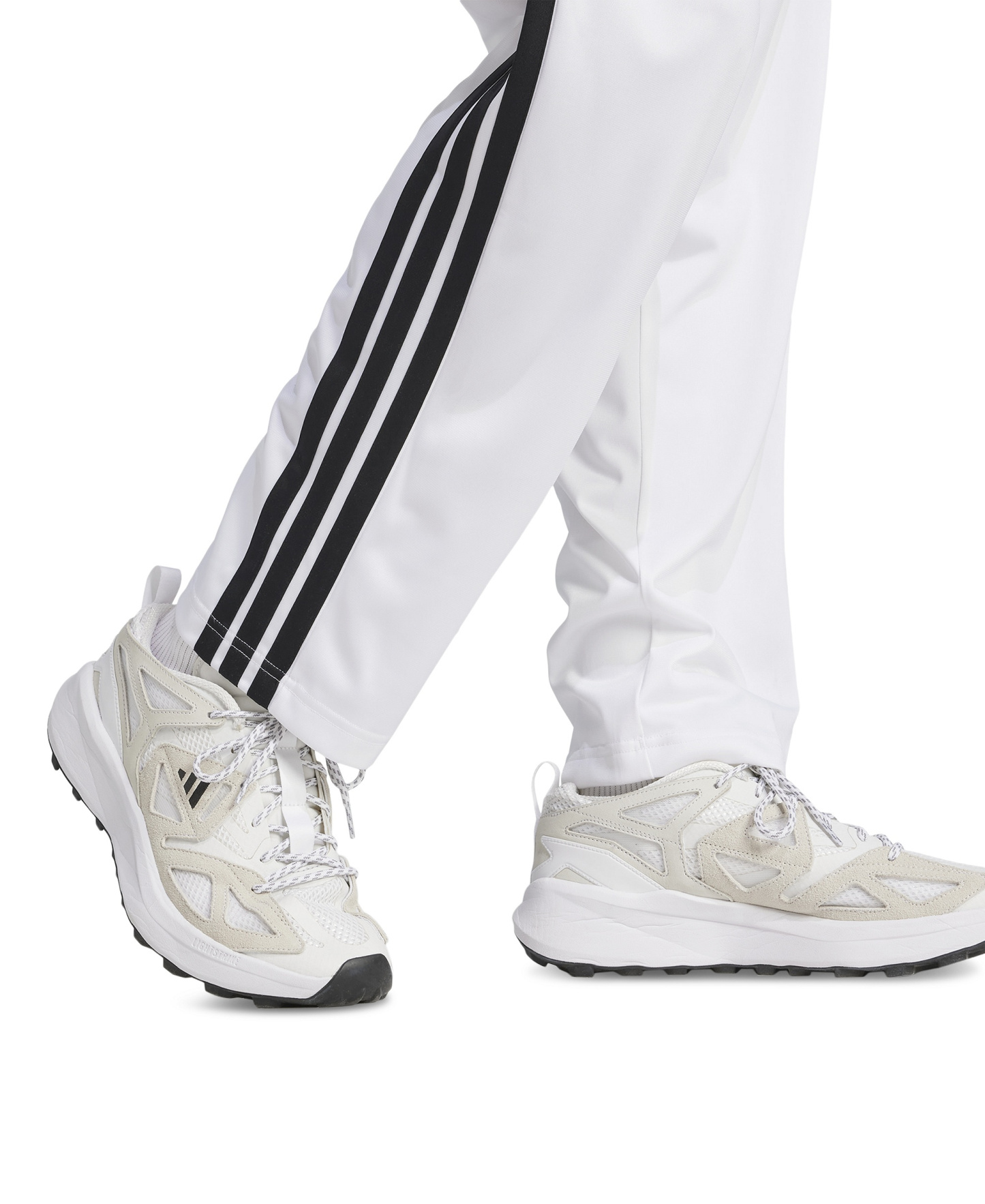 adidas Men's 3-Stripes Regular Open Hem Track Pants - White/Black