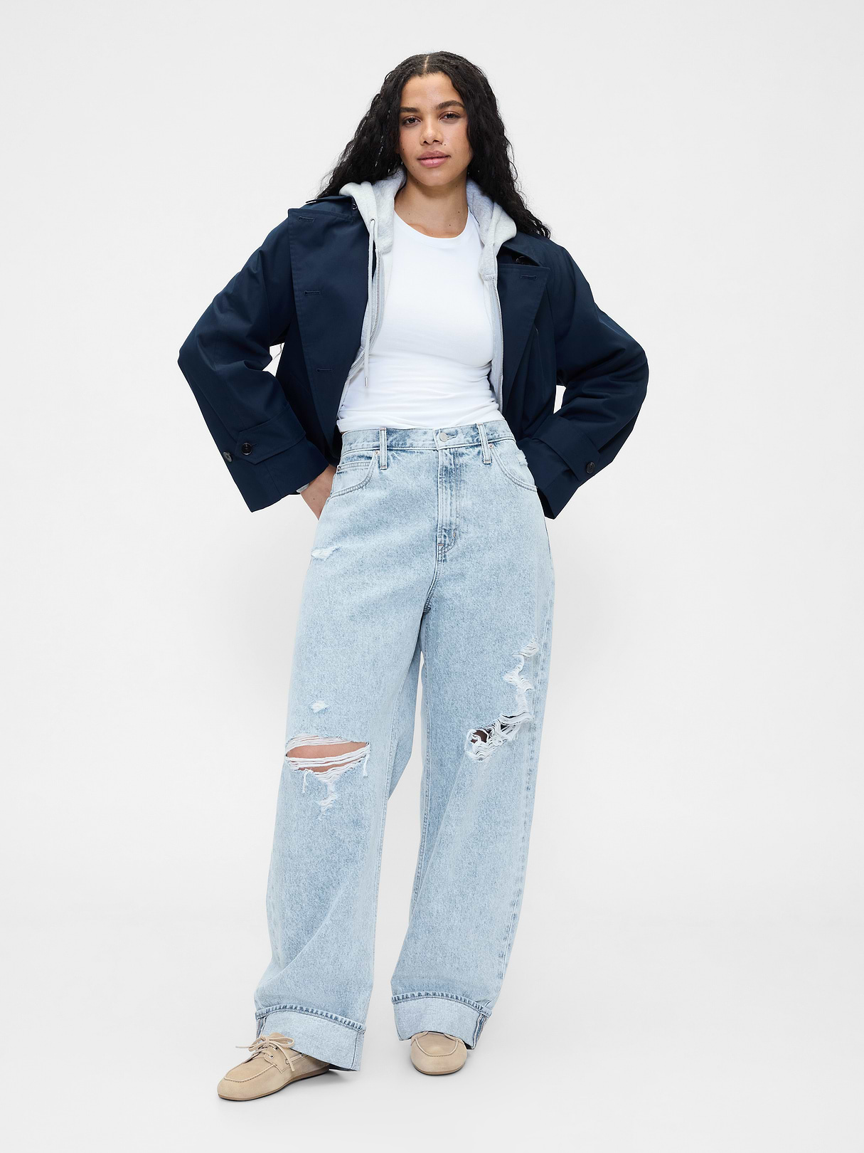 High Rise Barrel Jeans - Light indigo
