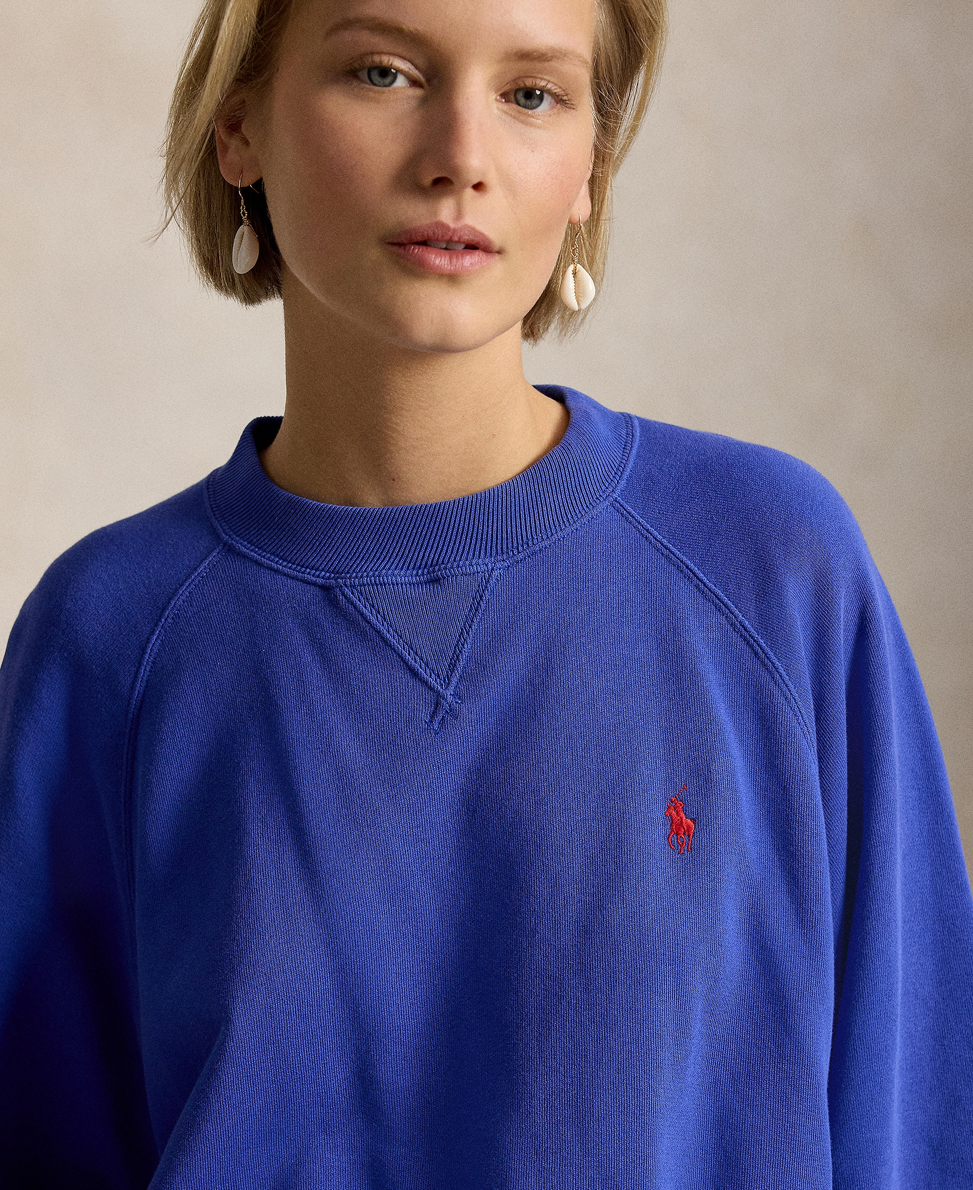Polo Ralph Lauren Women's Lightweight Fleece Crew Neck Sweatshirt - Gala Blue