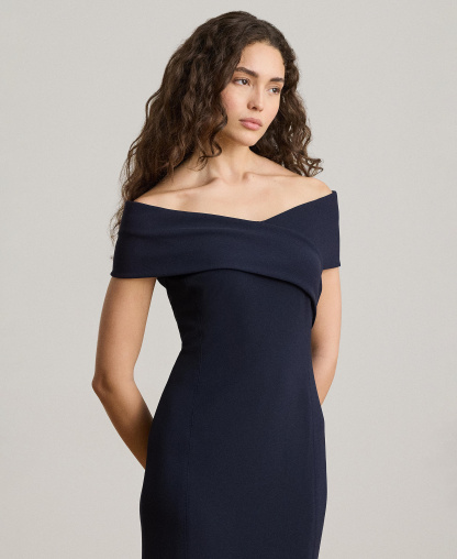 Lauren Ralph Lauren Women's Faille Off-the-Shoulder Gown - Navy