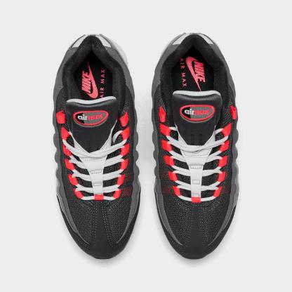 Big Kids' Nithtke Air Max 95 Big Bubble SE Casual Shoes - Anthracite/Solar Red/Light Graphite - Top view