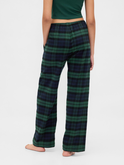Adult Softest Flannel PJ Pants - Black watch plaid print