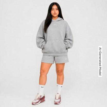 Women's Nithtke Studio Fleece Medium-Weight Camo Oversized Pullover Hoodie - Dark Grey Heather/Sail