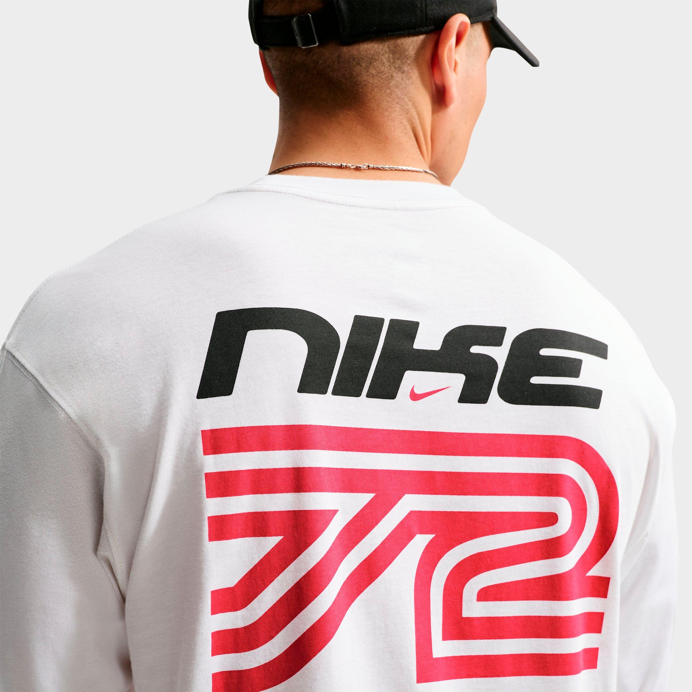 Men's Nithtke Sportswear Swoosh Speed Graphic Long-Sleeve T-Shirt - White