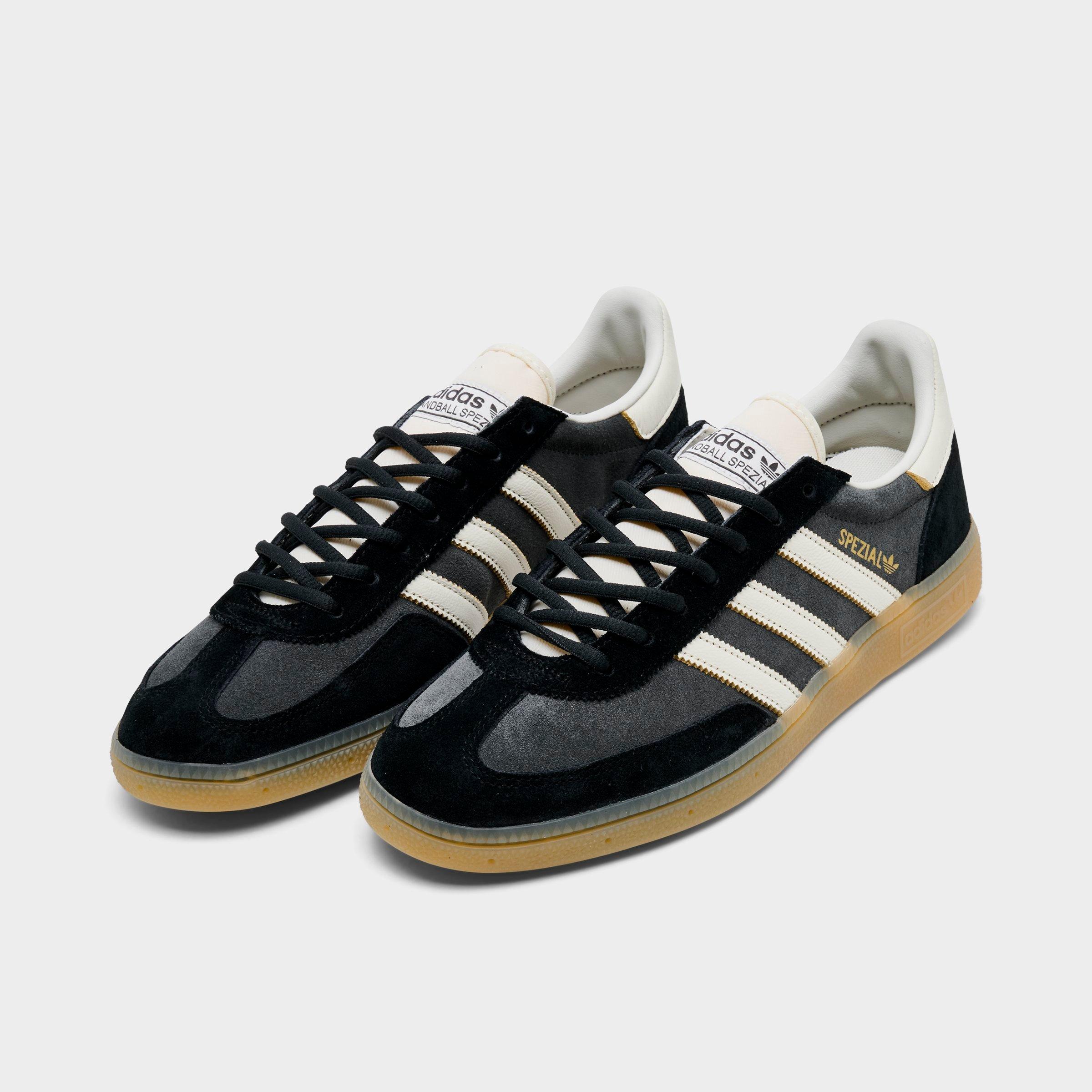 Men's adidas Originals Handball Spezial Casual Shoes - Part 4 - Carbon/Off White/Core Black - Both shoes facing left