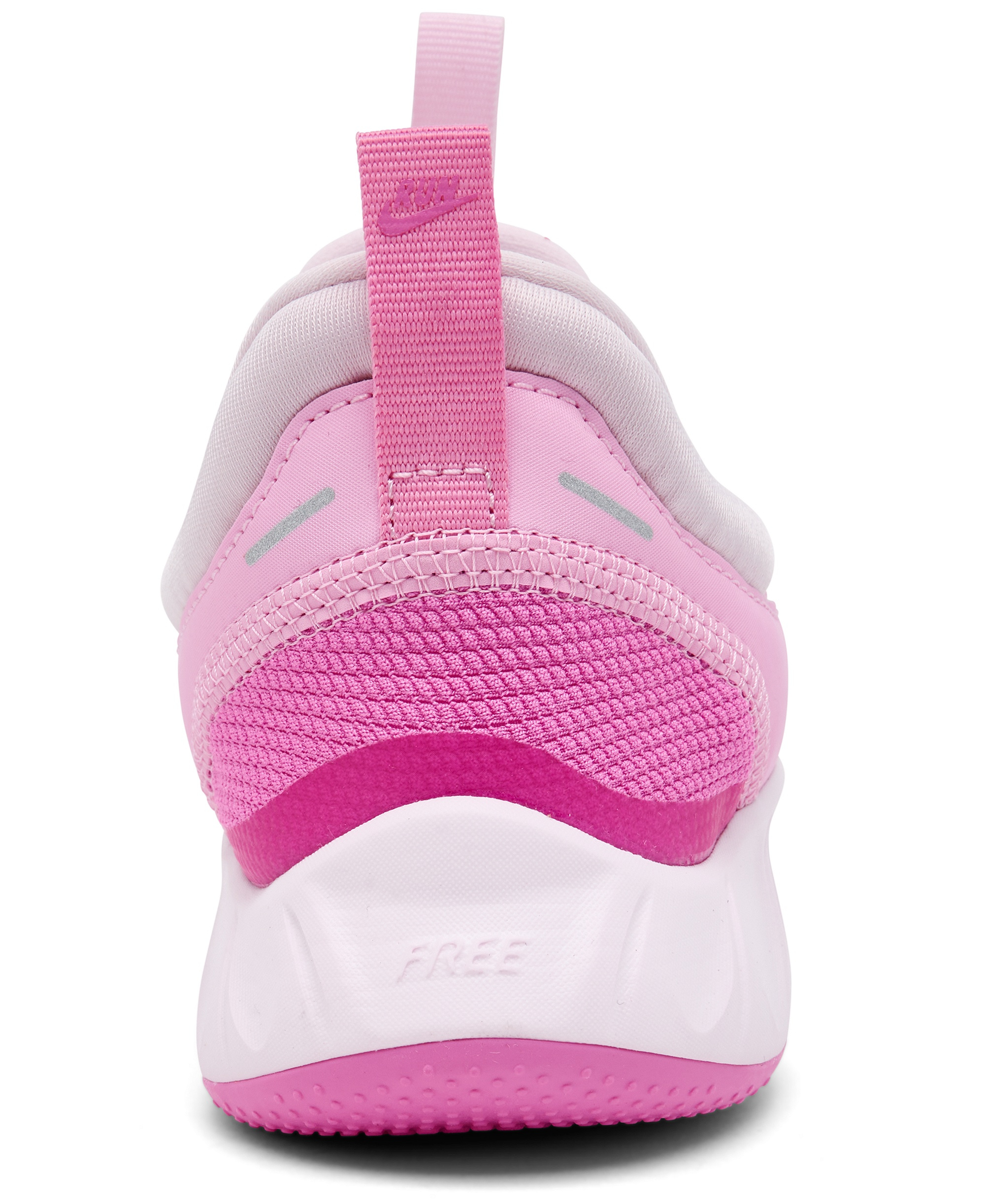 Nike Little Kids Free Ride Elastic Lace Running Sneakers from Finish Line - Pink rise,white
