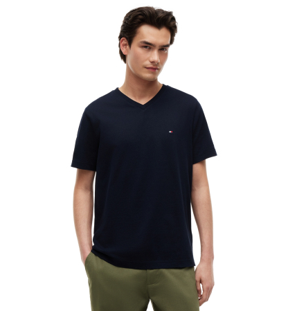 Tommy Hilfiger Men's Essential Cotton V-Neck Regular-Fit T-Shirt - Navy Blue