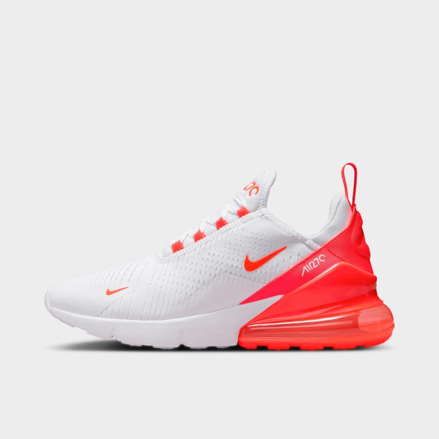 Women's Nike Air Max 270 Casual Shoes - White/Bright Crimson/White
