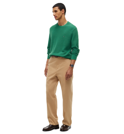 Tommy Hilfiger Men's Essential Texture Cotton Crewneck Sweater - Alaskan Green