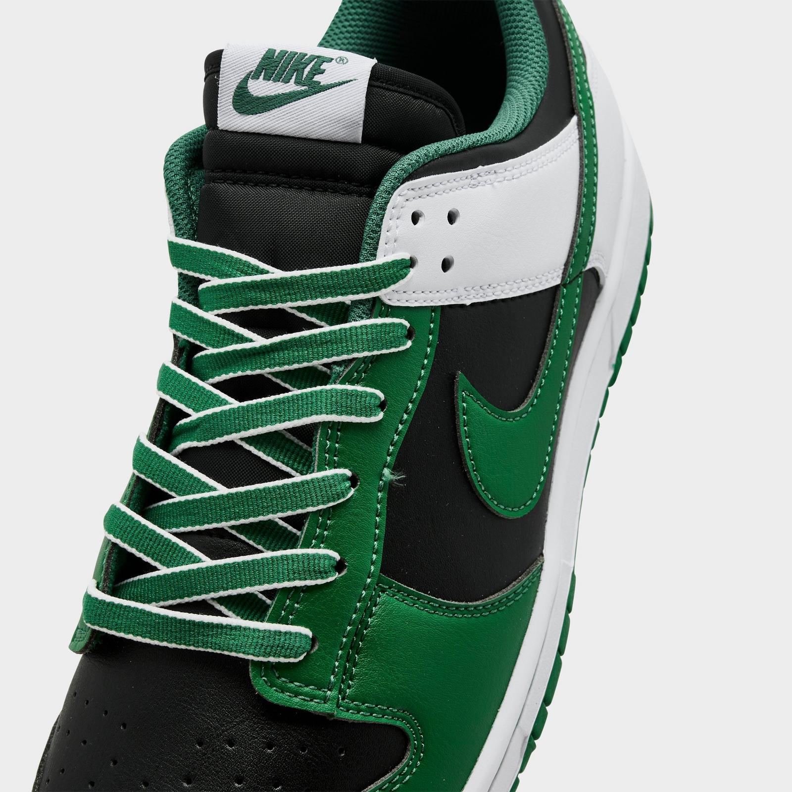 Men's Nike Dunk Low Retro Casual Shoes - Black/White/Clover
