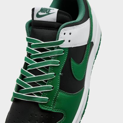 Men's Nike Dunk Low Retro Casual Shoes - Black/White/Clover