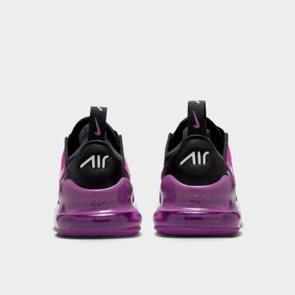 Little Kids' Nithtke Air Max 270 Casual Shoes - Black/Vivid Purple/White - Back view