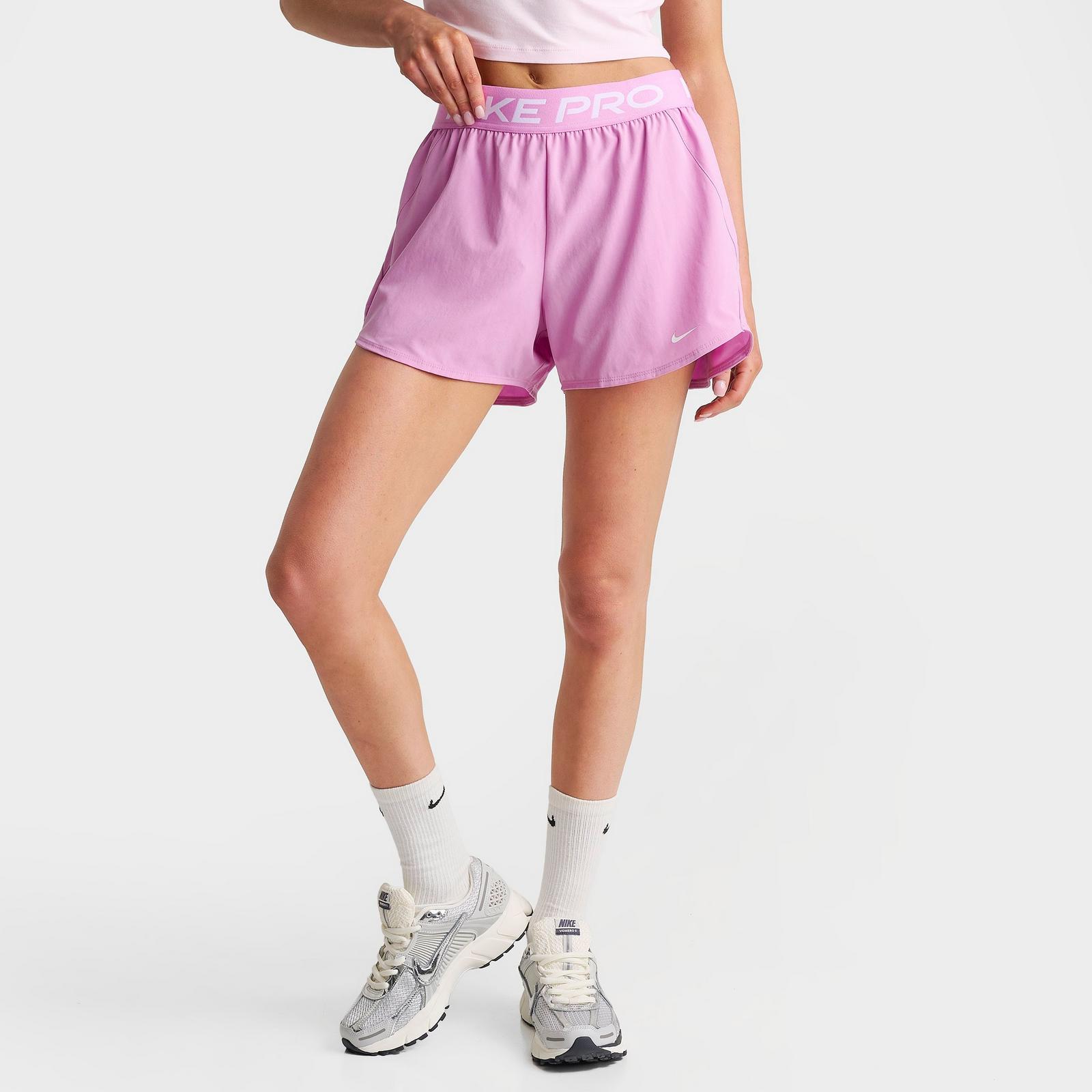 Women's Nike Pro 2-in-1 Shorts - Light Magenta/White