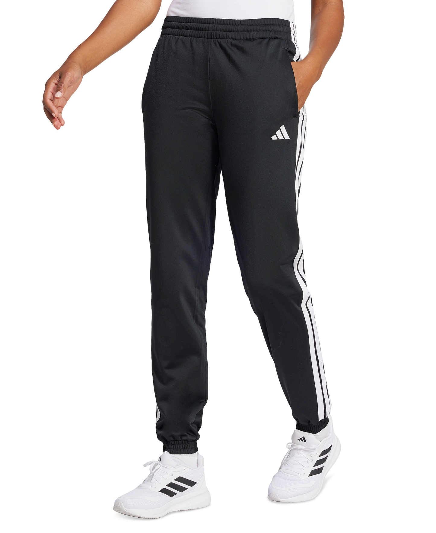 adidas Women's Tricot 3-Stripes Track Pants - Black/White