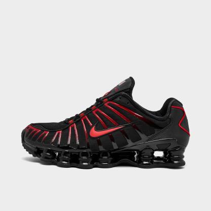 Men's Nike Shox TL Casual Shoes - Black/Black/Light Crimson