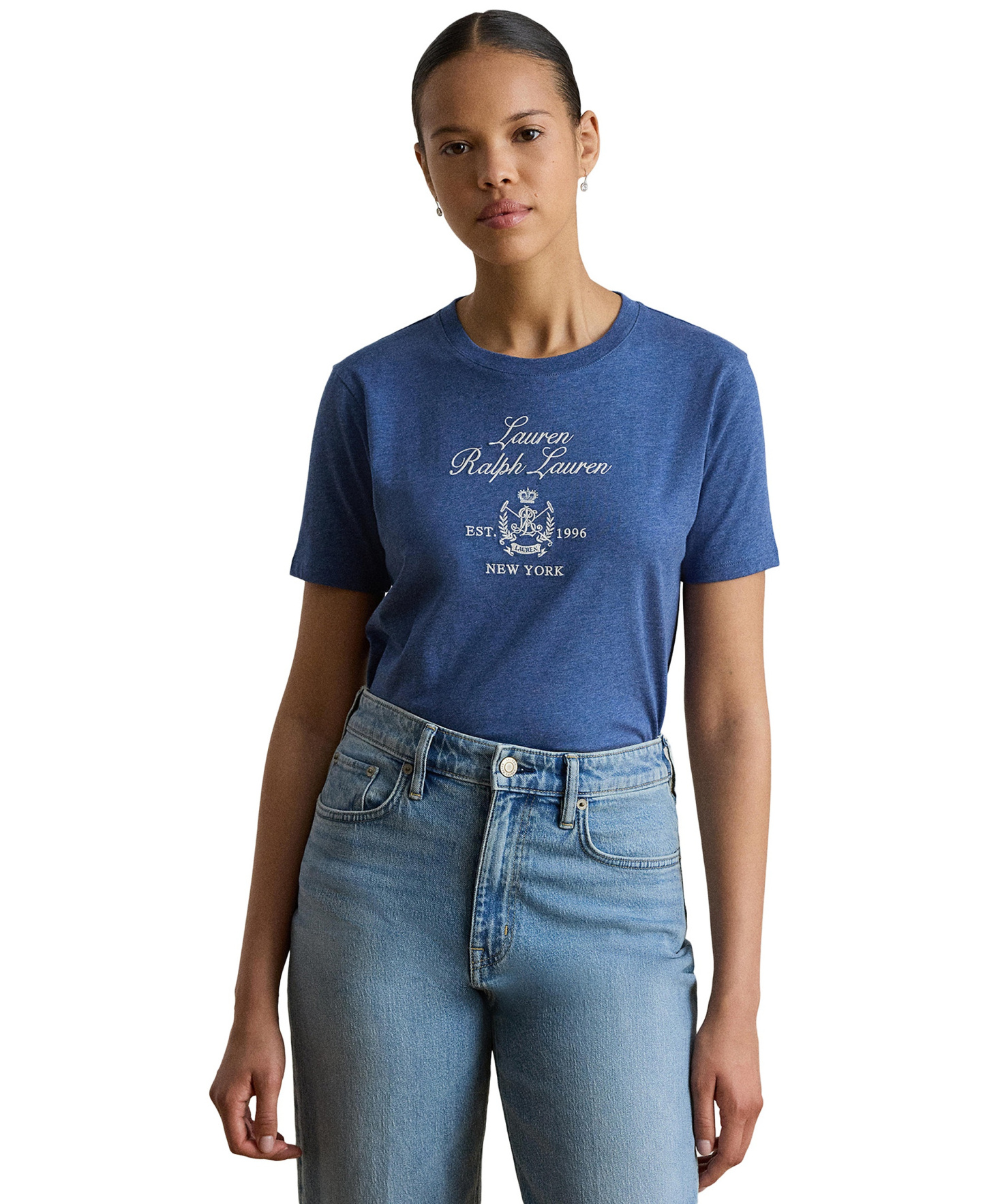 Lauren Ralph Lauren Women's Crewneck Short-Sleeve T-Shirt - Mascarpone Cream