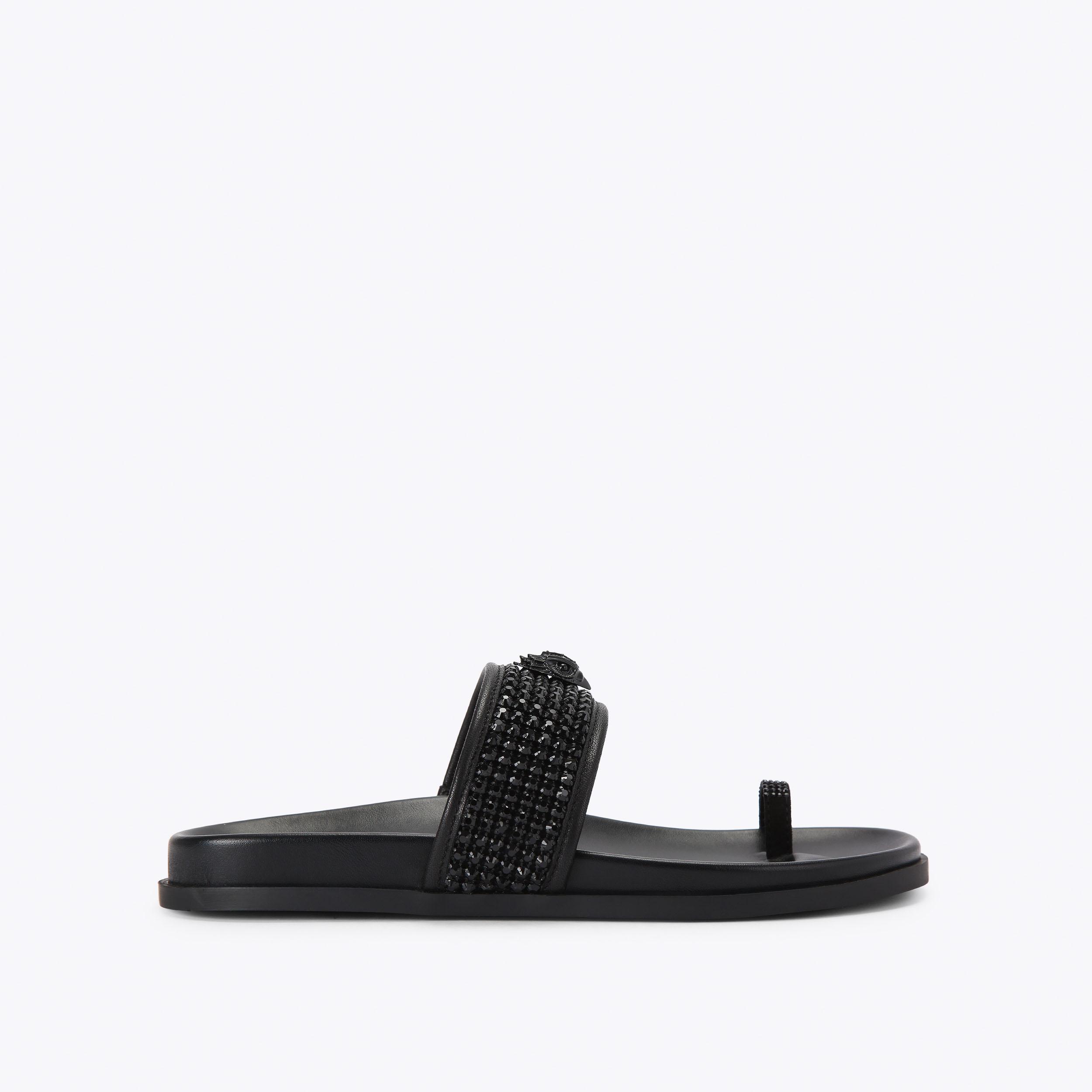 Kurt Geiger London Mesh Toe Thong Sandal - Black
