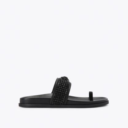 Kurt Geiger London Mesh Toe Thong Sandal - Black