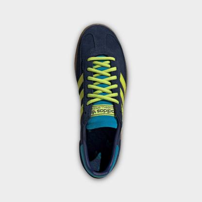 Men's adidas Originals Colombia Handball Spezial Casual Shoes - Mystery Petrol/Team Navy Blue/Semi Solar Yellow - Top view