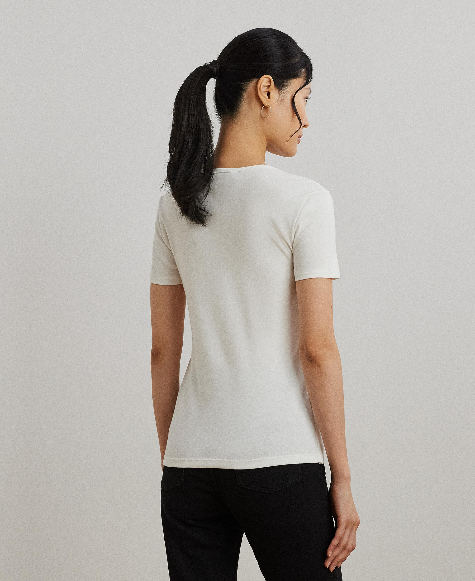 Lauren Ralph Lauren Stretch Knit T-Shirt - White