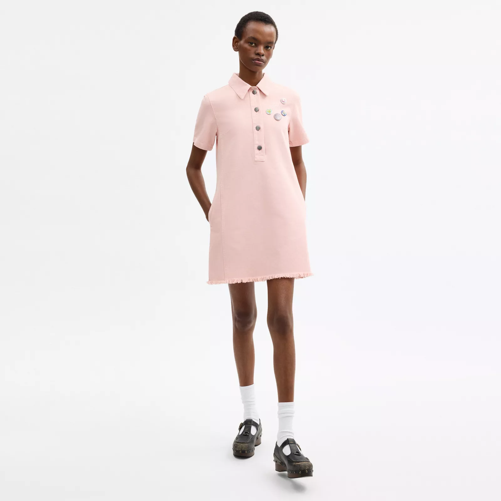 Coach | Brain Dead Short Sleeve Denim Mini Dress - Pink - view 2