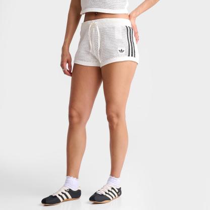 Women's adidas Originals Knitted Crochet Shorts - Off White - view 1