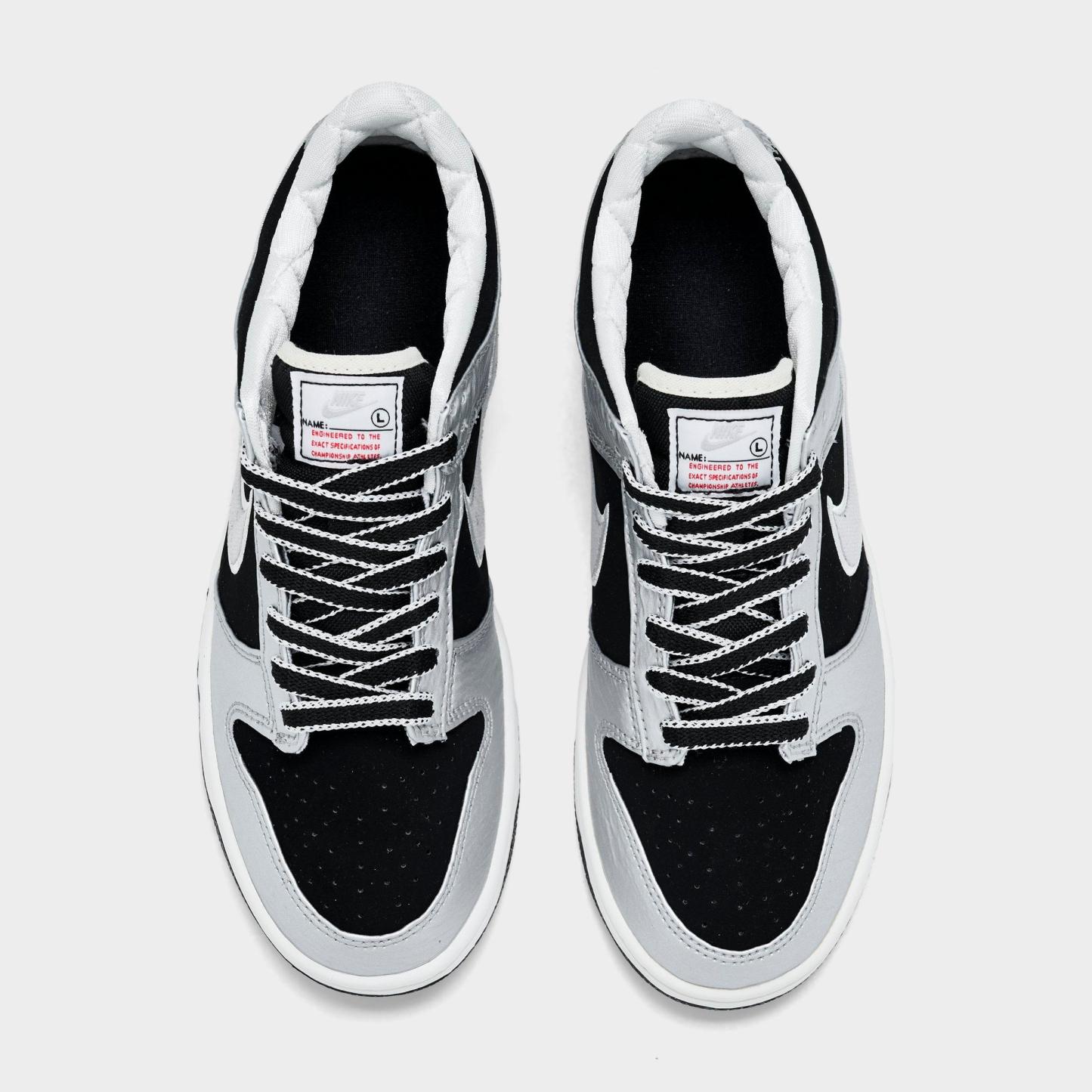 Big Kids' Nithtke Dunk Low LV8 1 Casual Shoes - Silver/Black - Top view