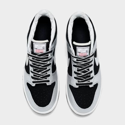 Big Kids' Nithtke Dunk Low LV8 1 Casual Shoes - Silver/Black - Top view