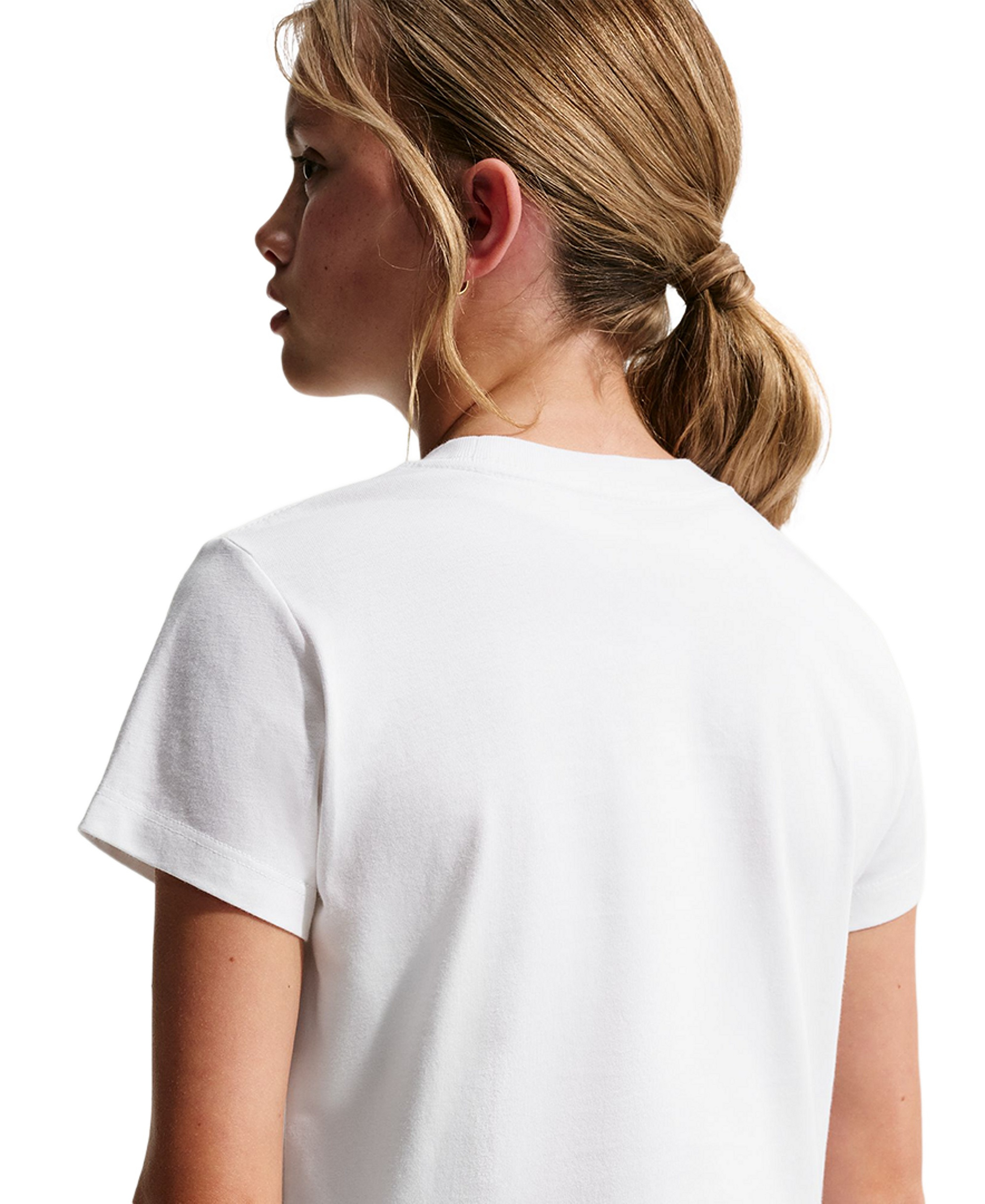 Nike Girls' 7-16 Sportswear Cropped Short-Sleeve T-Shirt - White