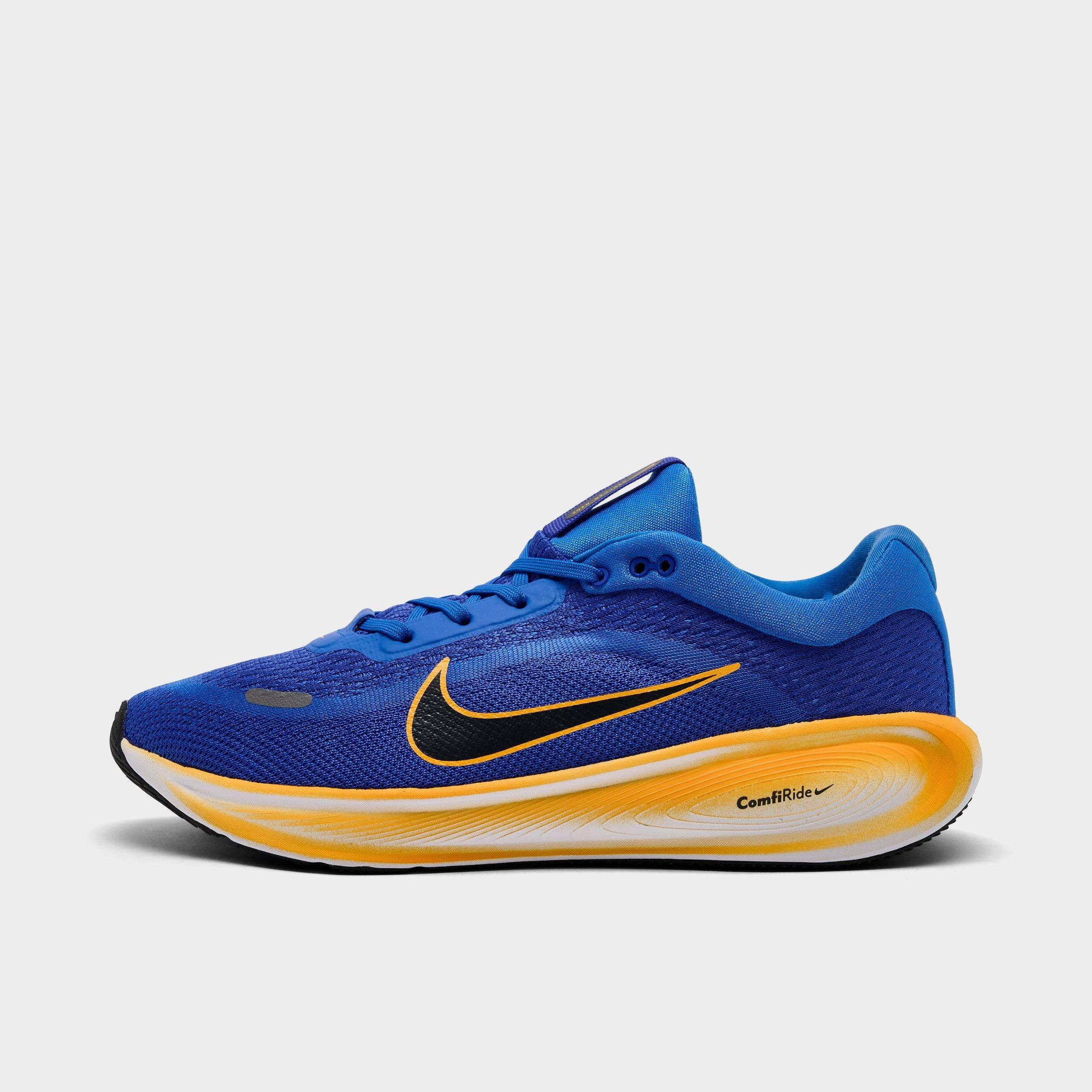 Big Kids' Nithtke Stellar Ride Running Shoes - Blue Crystal/Lapis/Volt Tint/Off Noir - Left shoe facing left. Outside of the shoe.